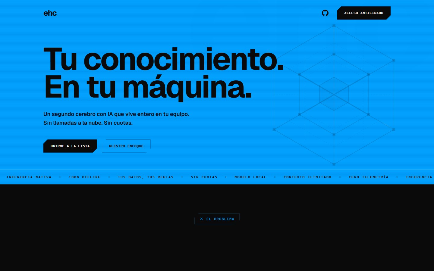 Vista previa del clon experimental de sitio web generado con IA